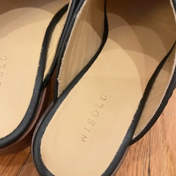 Nisolo Woven Leather Mules in Black, Size 9.5 - Picture 4 of 6